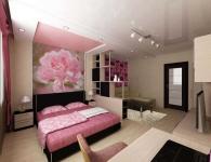 m: functionality and furnishings of the bedroom and living room