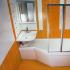 2-3 хавтгай дөрвөлжин метр хэмжээтэй бяцхан угаалгын өрөөний тав тухтай дизайн