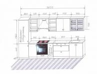 Design of a straight kitchen 3 meters - 25 current photo ideas