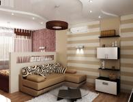 Zónování obývacího pokoje a ložnice: nápady na design