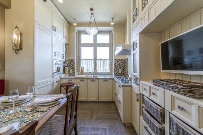Progettazione di una cucina rettangolare 9 quadrati Progettazione di una cucina rettangolare 9 quadrati